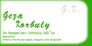 geza korbuly business card